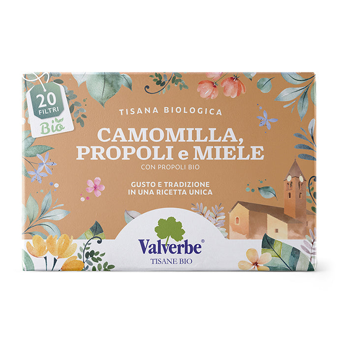 Tisana Camomilla Propoli e Miele Bio Valverbe 20g - 20 Filtri