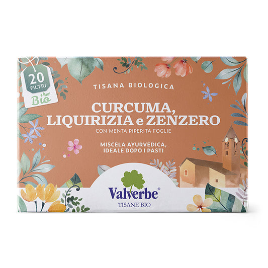 Tisana Curcuma, Liquirizia e Zenzero Bio Valverbe 30g - 20 Filtri